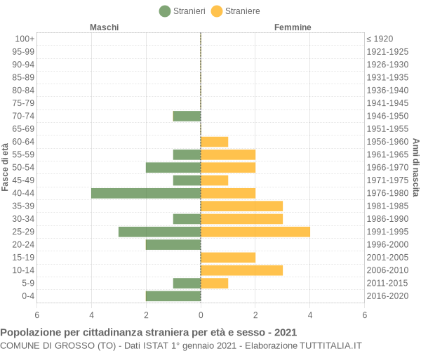 Grafico cittadini stranieri - Grosso 2021