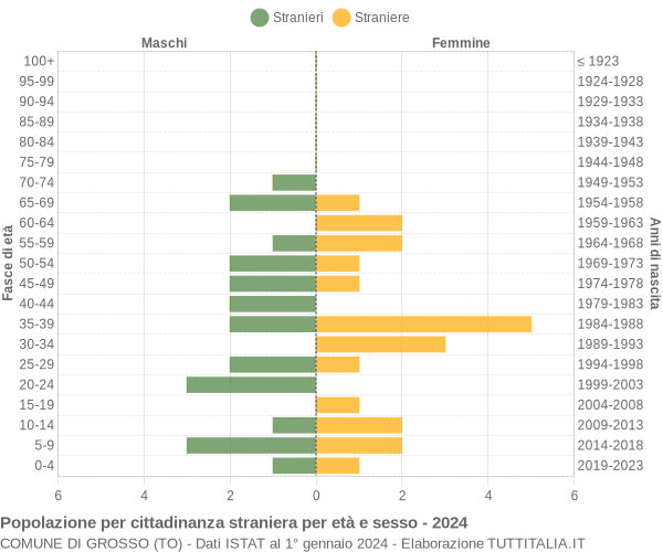 Grafico cittadini stranieri - Grosso 2024