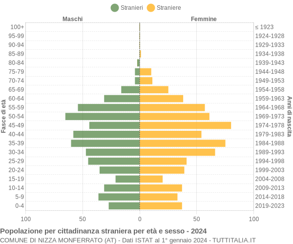 Grafico cittadini stranieri - Nizza Monferrato 2024