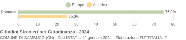 Grafico cittadinanza stranieri - Sambuco 2024