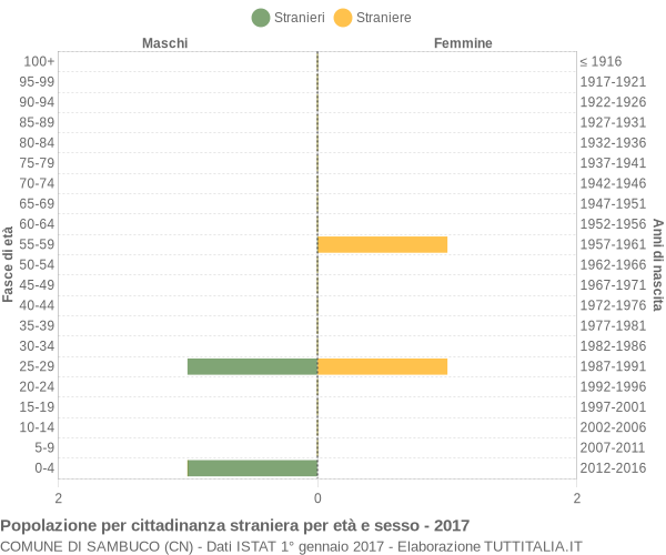 Grafico cittadini stranieri - Sambuco 2017