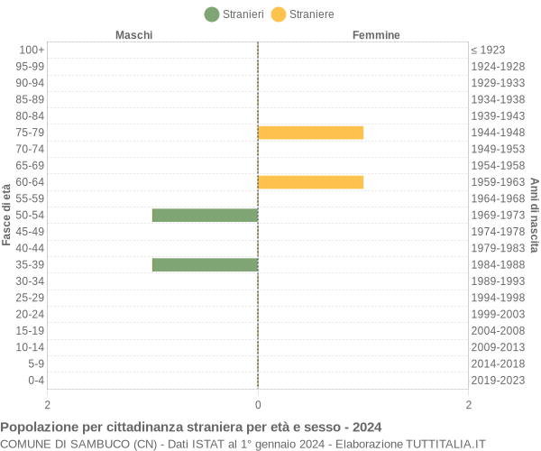 Grafico cittadini stranieri - Sambuco 2024