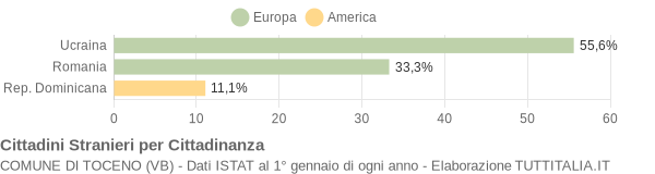 Grafico cittadinanza stranieri - Toceno 2015