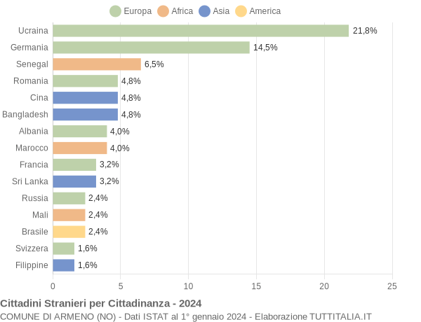 Grafico cittadinanza stranieri - Armeno 2024