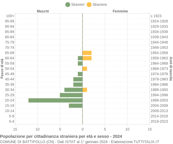 Grafico cittadini stranieri - Battifollo 2024