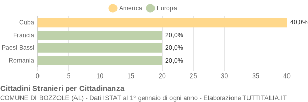 Grafico cittadinanza stranieri - Bozzole 2009