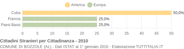 Grafico cittadinanza stranieri - Bozzole 2010