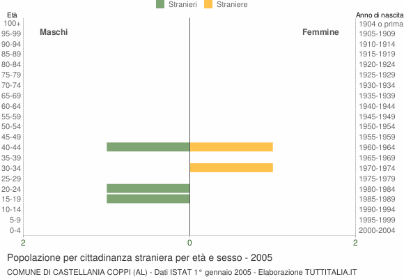 Grafico cittadini stranieri - Castellania Coppi 2005