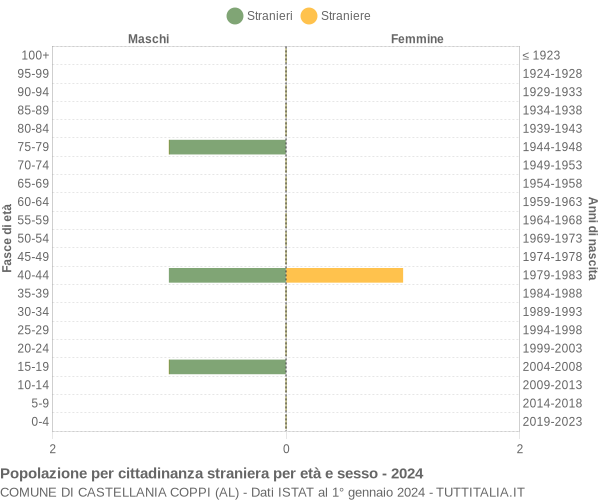 Grafico cittadini stranieri - Castellania Coppi 2024