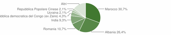Grafico cittadinanza stranieri - Cervere 2009