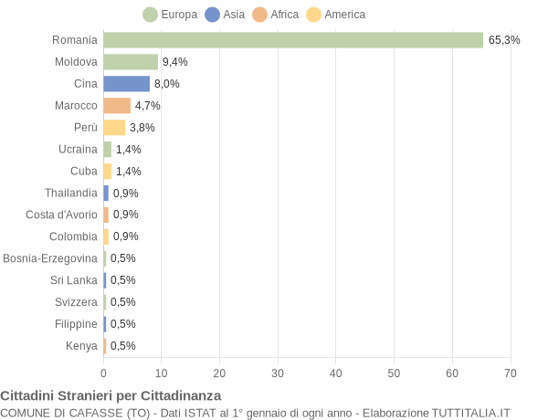 Grafico cittadinanza stranieri - Cafasse 2018