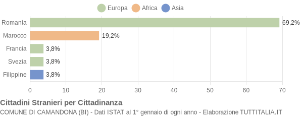 Grafico cittadinanza stranieri - Camandona 2010