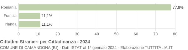 Grafico cittadinanza stranieri - Camandona 2024