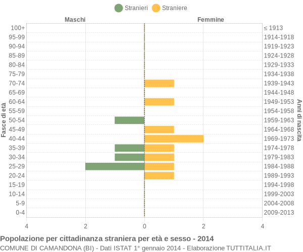 Grafico cittadini stranieri - Camandona 2014