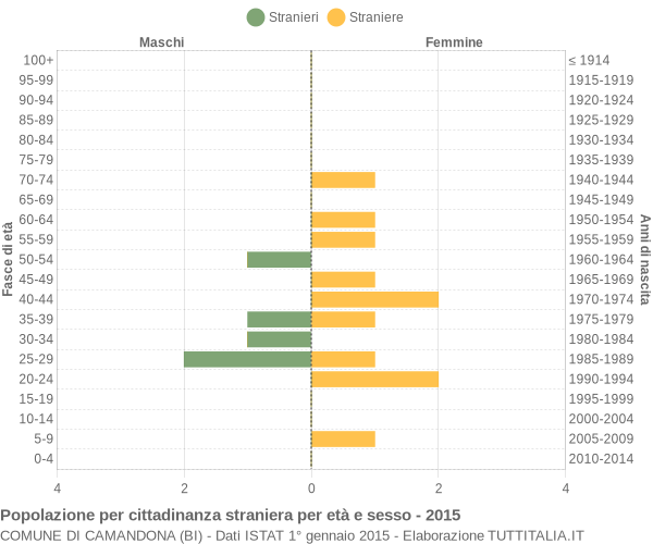 Grafico cittadini stranieri - Camandona 2015