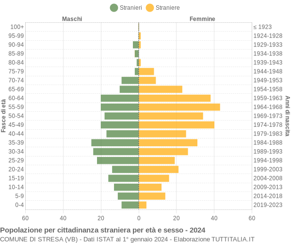 Grafico cittadini stranieri - Stresa 2024