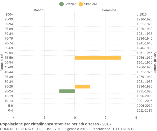 Grafico cittadini stranieri - Venaus 2016