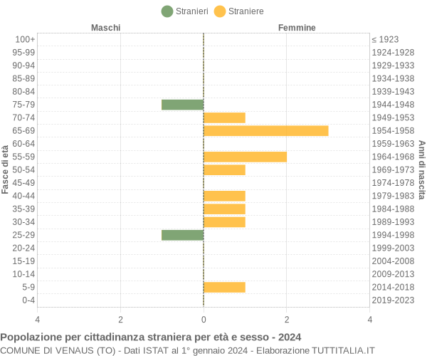 Grafico cittadini stranieri - Venaus 2024