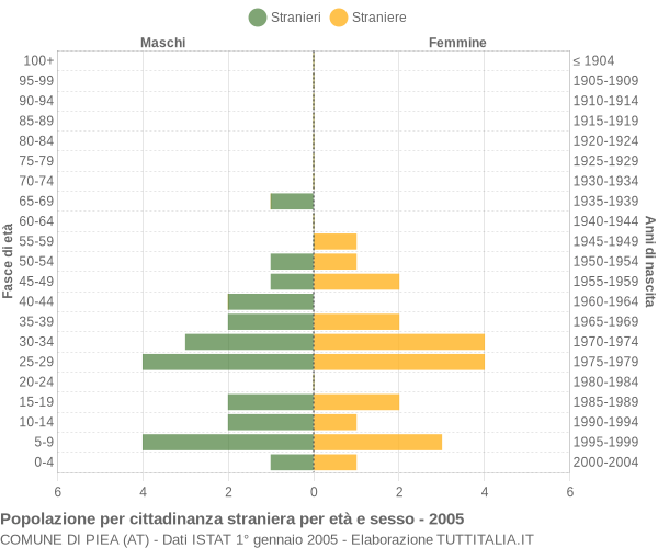 Grafico cittadini stranieri - Piea 2005
