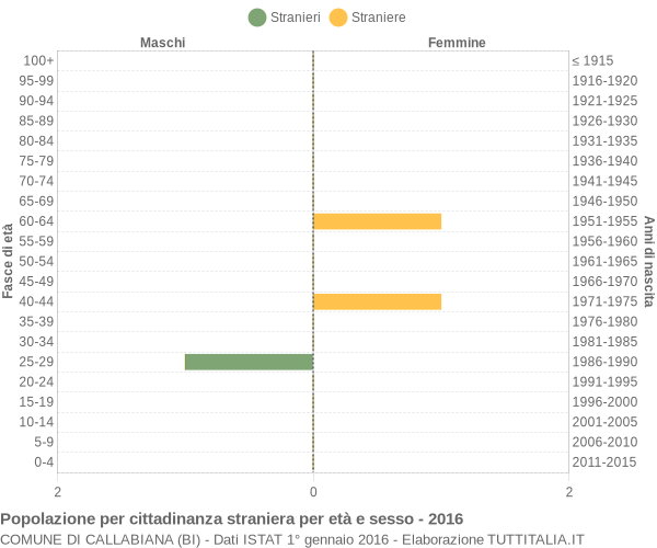 Grafico cittadini stranieri - Callabiana 2016