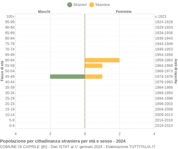 Grafico cittadini stranieri - Caprile 2024