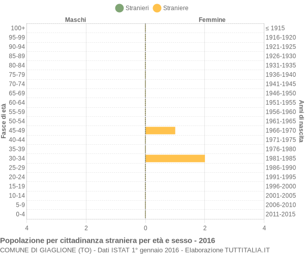 Grafico cittadini stranieri - Giaglione 2016