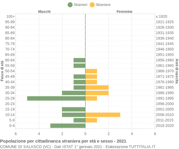 Grafico cittadini stranieri - Salasco 2021