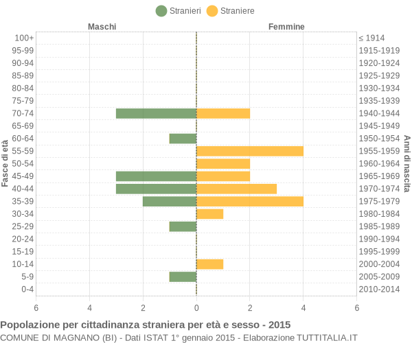 Grafico cittadini stranieri - Magnano 2015