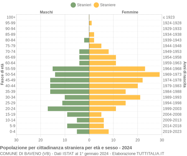 Grafico cittadini stranieri - Baveno 2024