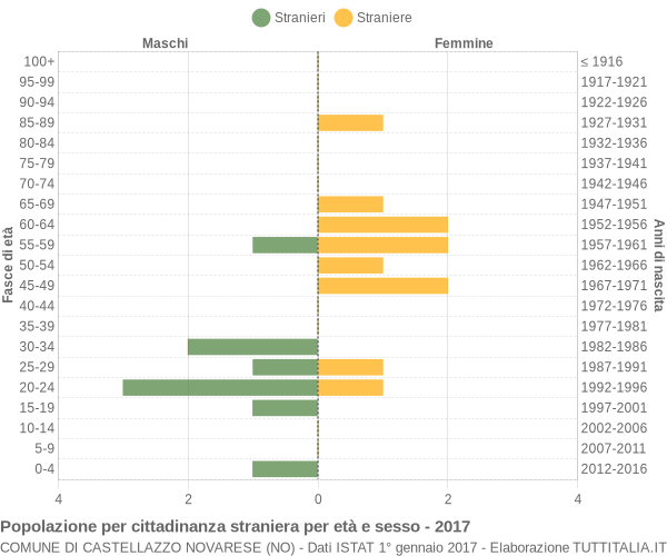 Grafico cittadini stranieri - Castellazzo Novarese 2017