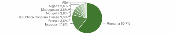 Grafico cittadinanza stranieri - Mezzenile 2011