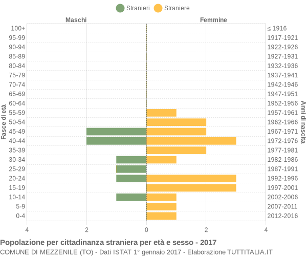 Grafico cittadini stranieri - Mezzenile 2017