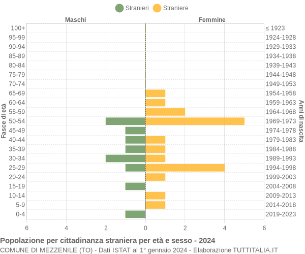 Grafico cittadini stranieri - Mezzenile 2024