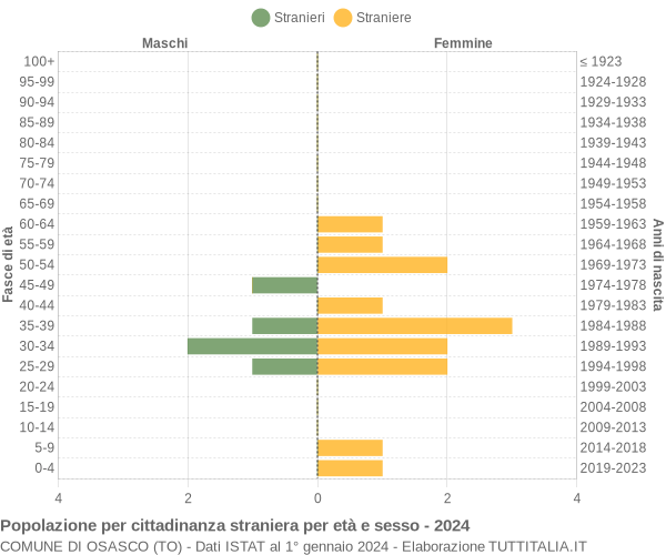 Grafico cittadini stranieri - Osasco 2024