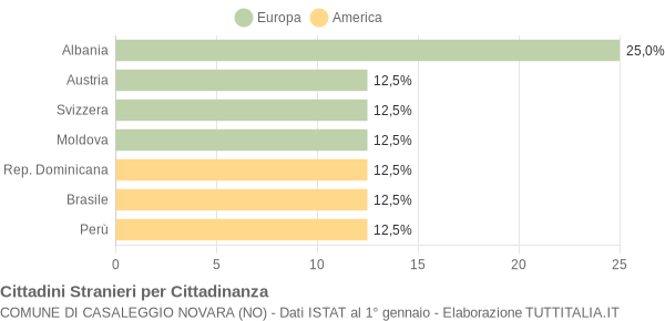 Grafico cittadinanza stranieri - Casaleggio Novara 2004