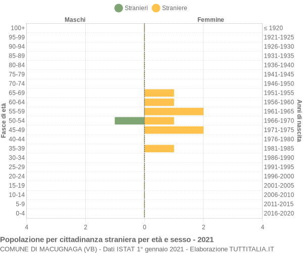 Grafico cittadini stranieri - Macugnaga 2021