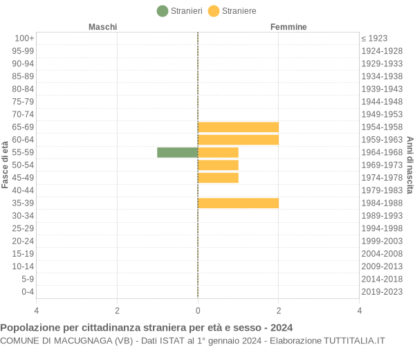 Grafico cittadini stranieri - Macugnaga 2024