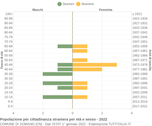 Grafico cittadini stranieri - Somano 2022