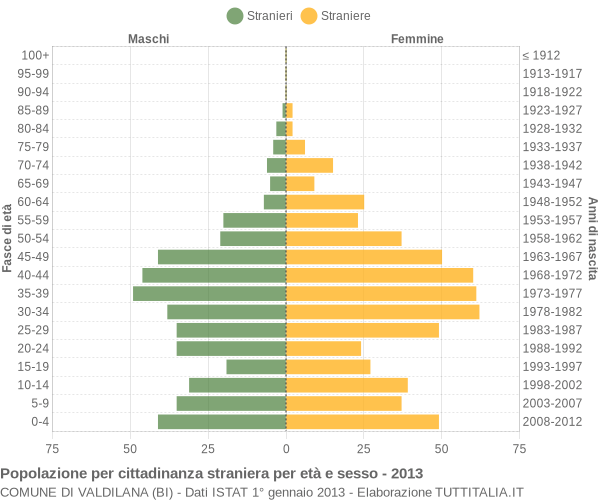 Grafico cittadini stranieri - Valdilana 2013