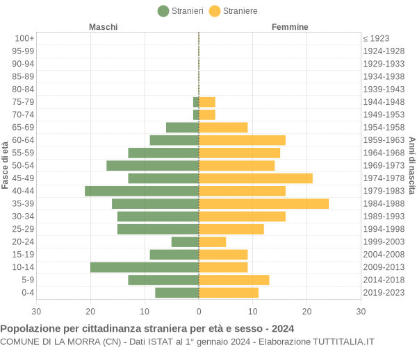 Grafico cittadini stranieri - La Morra 2024