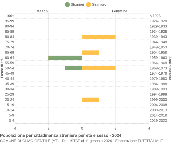 Grafico cittadini stranieri - Olmo Gentile 2024