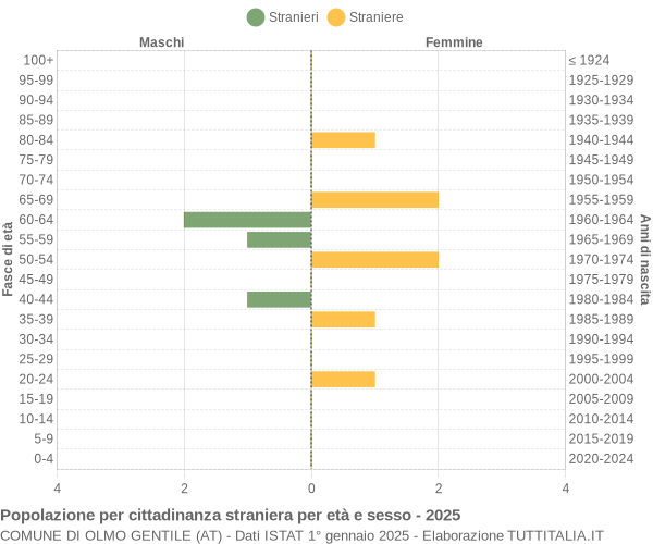 Grafico cittadini stranieri - Olmo Gentile 2025