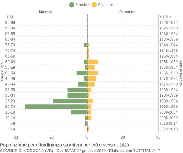 Grafico cittadini stranieri - Vogogna 2020