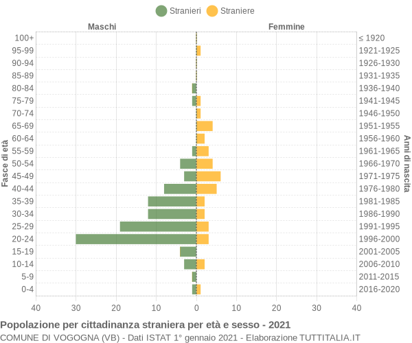 Grafico cittadini stranieri - Vogogna 2021