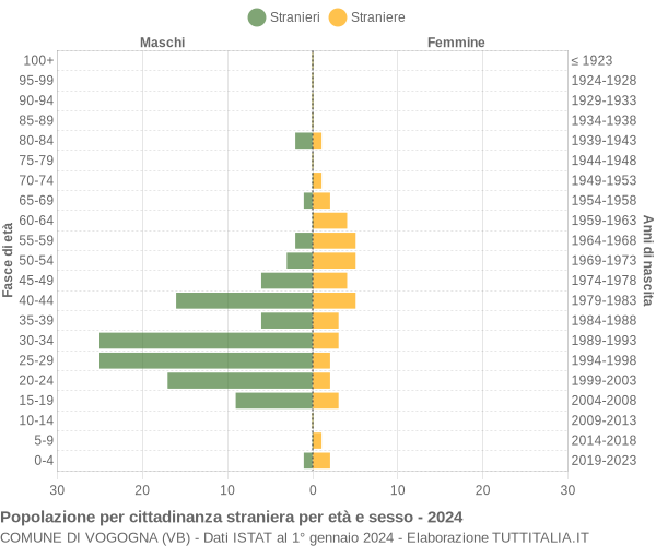 Grafico cittadini stranieri - Vogogna 2024