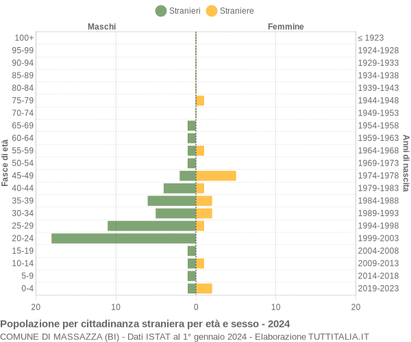 Grafico cittadini stranieri - Massazza 2024