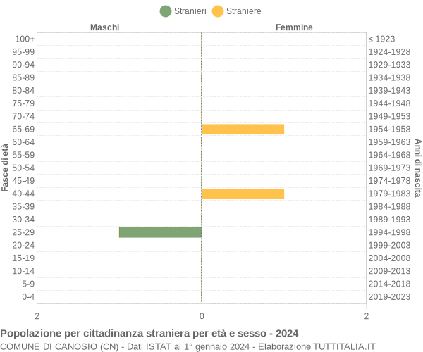 Grafico cittadini stranieri - Canosio 2024