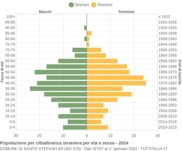 Grafico cittadini stranieri - Santo Stefano Belbo 2024