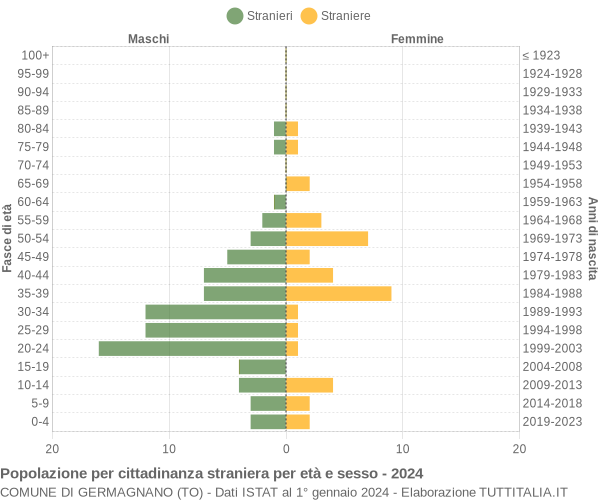 Grafico cittadini stranieri - Germagnano 2024