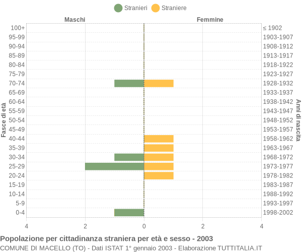 Grafico cittadini stranieri - Macello 2003